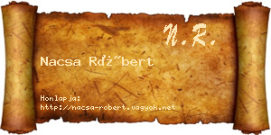 Nacsa Róbert névjegykártya